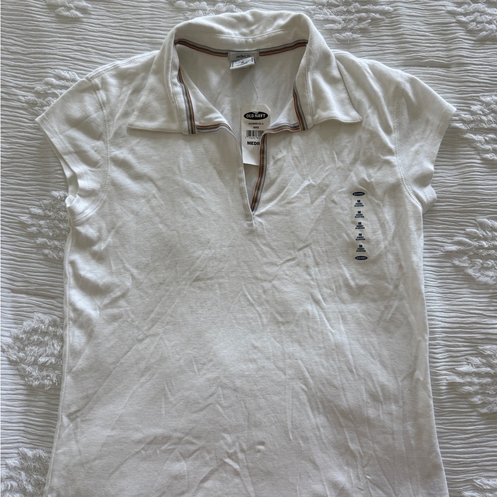 NWT Y2K Vintage Old Navy Polo with Colorful Neckline